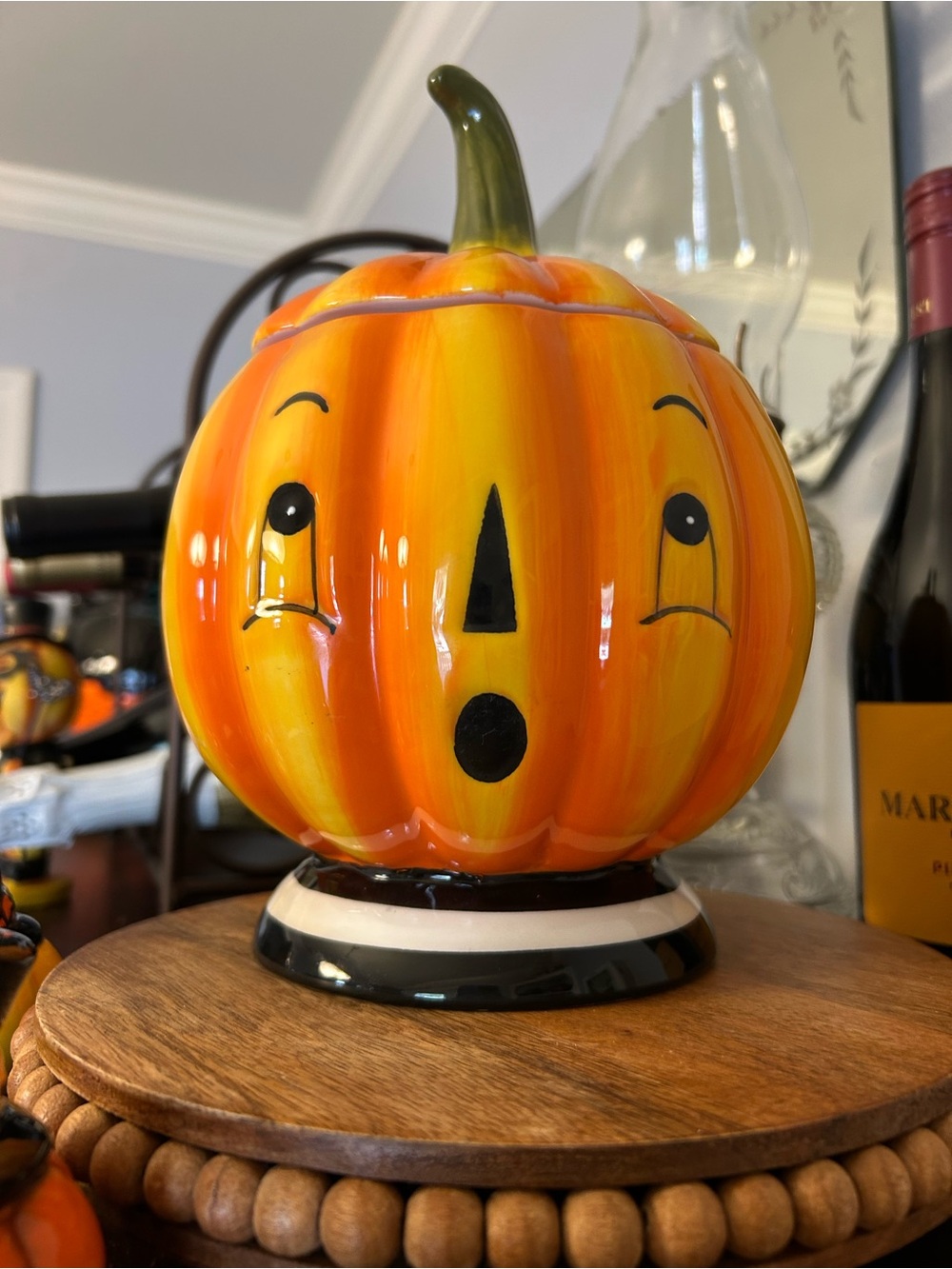 Joanna Parker Retired Ceramic Pumpkin Cookie Jar - Orange Fall Accent